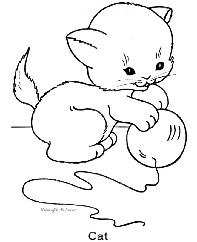 Coloriage Bébé Chat dessin gratuit à imprimer