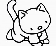 Coloriage Chat dessin anim&eacute;