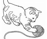 Coloriage et dessins gratuit Chat en jouant à imprimer