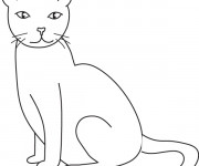 Coloriage et dessins gratuit Chat facile à imprimer