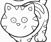 Coloriage Chat rigolo dessin gratuit à imprimer