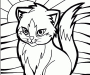 Coloriage Chat tr&egrave;s beau