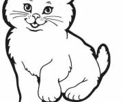 Coloriage et dessins gratuit Chatte trop mignonne à imprimer