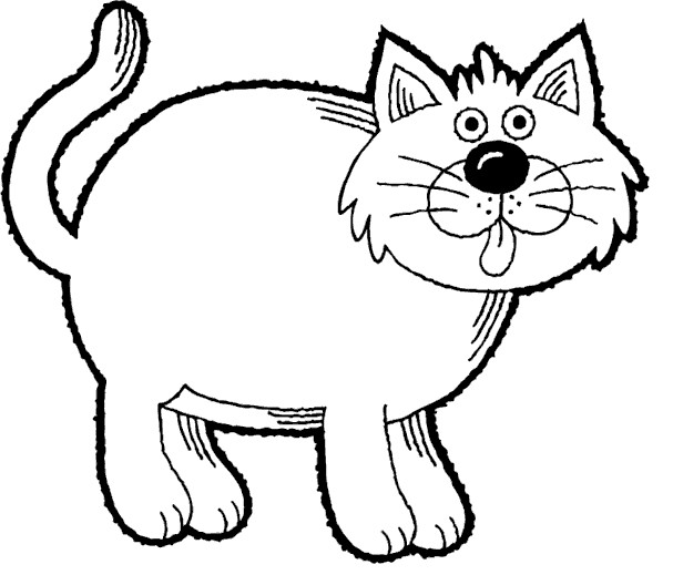 Coloriage et dessins gratuits Dessin de gros chat à imprimer