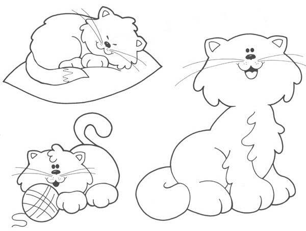 Coloriage La Famille Chat Dessin Gratuit à Imprimer