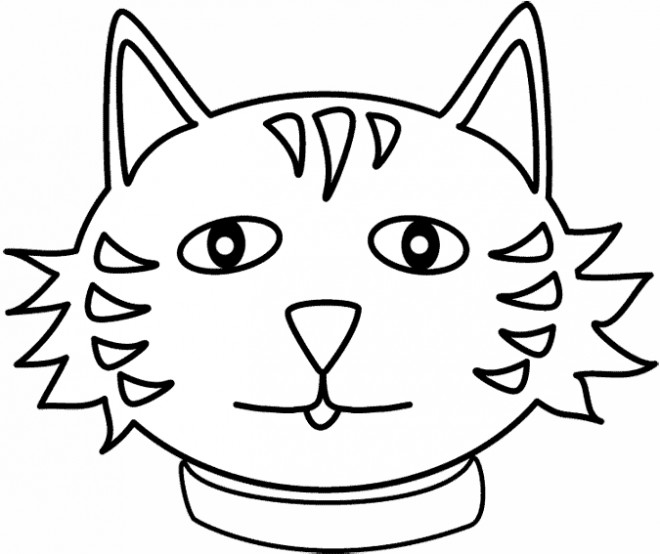 Coloriage et dessins gratuits Tête de Chat à imprimer