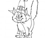 Coloriage Un chat sorcier