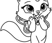 Coloriage Belle chaton licorne papillon