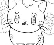 Coloriage Chaton aux yeux p&eacute;tillants