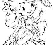 Coloriage Chaton avec Charlotte fraise