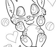 Coloriage Chaton avec les pattes vers le haut