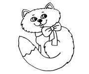 Coloriage Chaton avec un longue queue