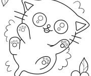 Coloriage Chaton demande un massage du ventre