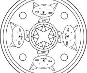 Coloriage Chaton mandala