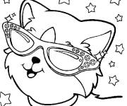 Coloriage Chaton portant des lunettes