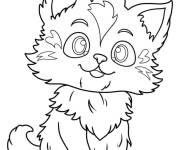 Coloriage Chaton souriant pour gar&ccedil;on