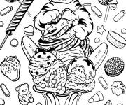 Coloriage Chaton sur glace