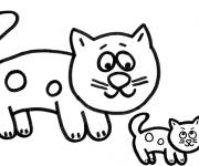 Coloriage Chatons stylis&eacute; pour les enfants