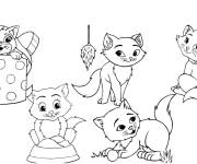 Coloriage Des petits chatons