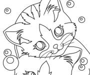 Coloriage Deux chatons trop mignons