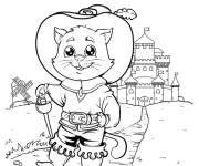 Coloriage Le chaton bott&eacute;
