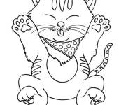 Coloriage Le chaton veut manger