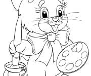 Coloriage Un chaton artiste