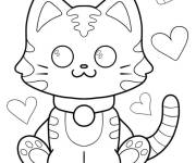 Coloriage Un chaton mignon calme