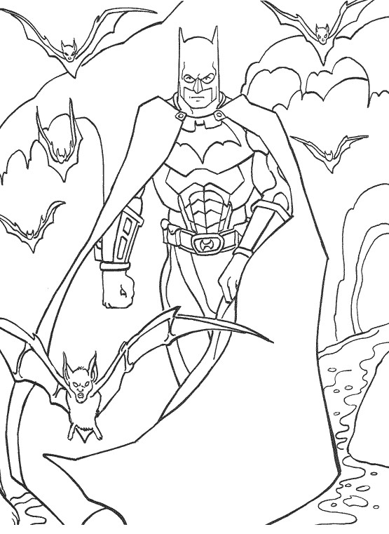 Coloriage Batman Et Ses Chauves Souris Dessin Gratuit A Imprimer