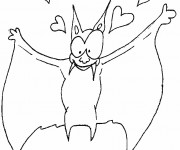 Coloriage Chauve-souris amoureux