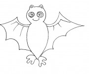 Coloriage Chauve-souris avec des petits oreilles
