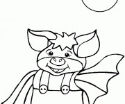 Coloriage Chauve-souris cochon
