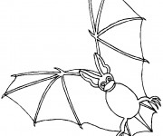 Coloriage Chauve-souris dans l'air