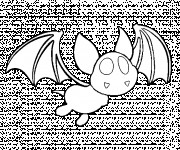 Coloriage Chauve-souris dessin anim&eacute;