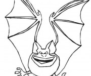 Coloriage Chauve-souris effrayant