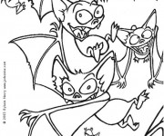 Coloriage Chauve-souris et le Halloween