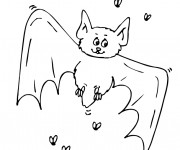 Coloriage Chauve-souris et les mouches