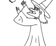 Coloriage Chauve-souris et sorci&egrave;re