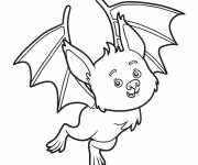 Coloriage chauve souris facile halloween