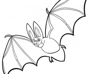 Coloriage Chauve-souris fait un tour