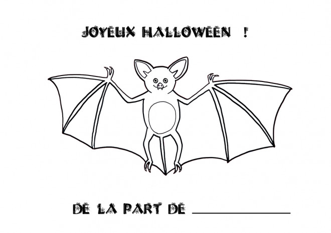 Coloriage et dessins gratuits Chauve-souris Halloween à imprimer