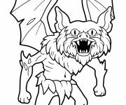Coloriage chauve souris halloween qui fait peur