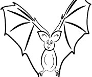 Coloriage Chauve-souris noir et blanc