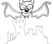 Coloriage Chauve-souris portant des lunettes