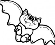 Coloriage Chauve-souris pour fille
