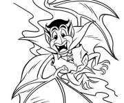 Coloriage chauve souris vampire