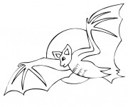 Coloriage Chauve-souris vole tout seul