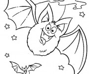 Coloriage Chauves-souris couleur