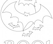 Coloriage et dessins gratuit Chauves-souris faisant peur à imprimer