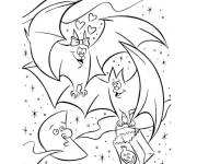 Coloriage chauves-souris qui s'amusent
